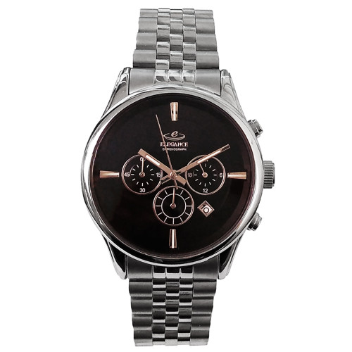 ساعت بندفلزی مردانه ضدآب الگانس،ELEGANCE,ارسال رایگان،ضدآب،ساعت نقره ای،کادو خاص ،روزمرد