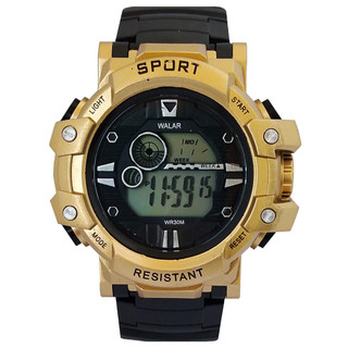 ساعت پسرانه دیجیتال ورزشیSPORT اسپرت مشکی طلایی خاص والار WALAR ضدآب
