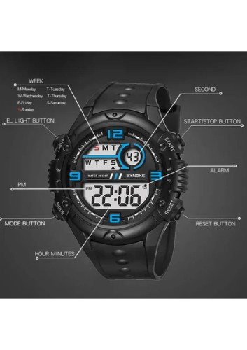 ساعت دیجیتال اسپرت استخری امپاور پسرانه مشکی آبیSPORT زیبا و جذاب/ صددرصد ضدآب /ساعت شیک خاص کادو تولد کادولاکچری